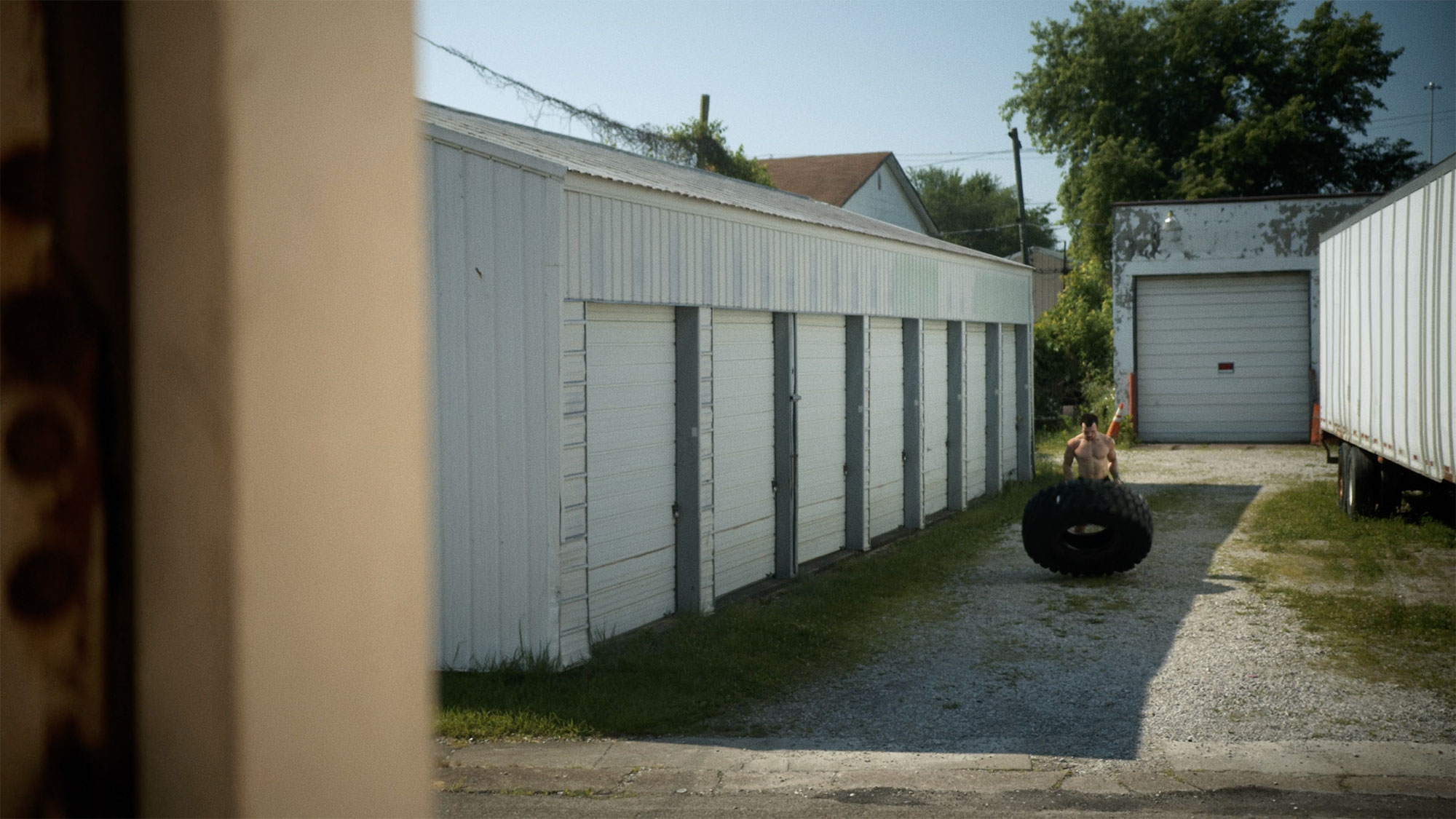 CrossFit Athlete Flipping Tire 