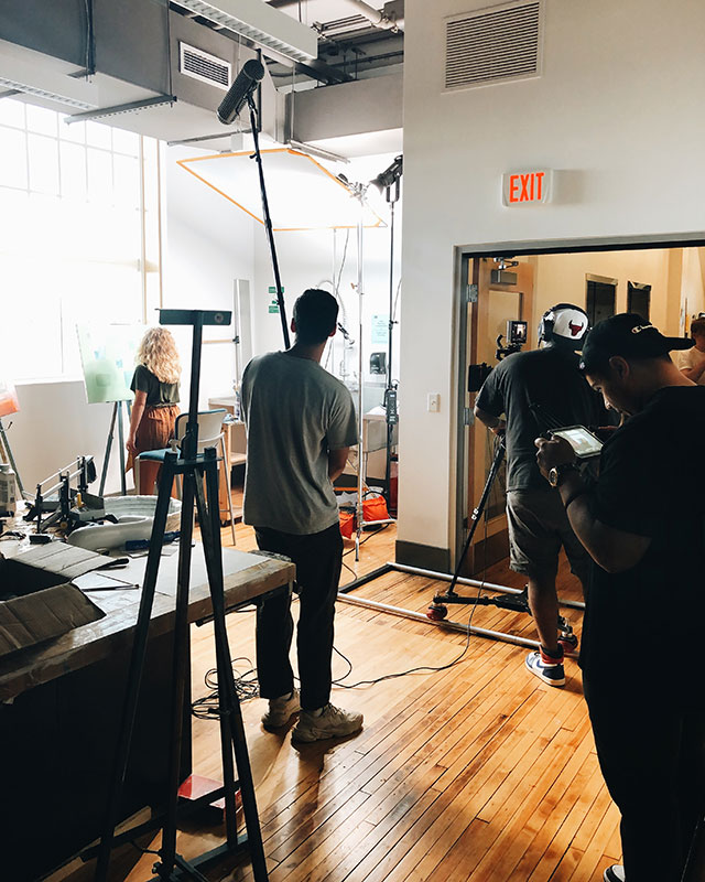 Behind scenes filming
